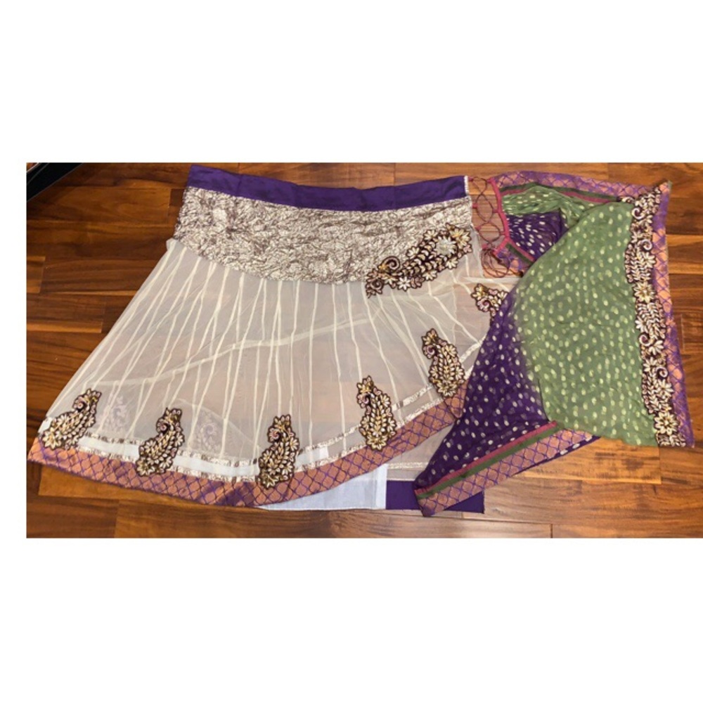 2-Pc Unique Designer Sari (Skirt + Duppatta) - Picture 2 of 8